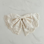 Lace Butterfly Hair Bow Clip Pearl Detail – hair accessories (view 2)