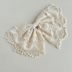 Lace Butterfly Hair Bow Clip Pearl Detail – hair accessories (view 1)