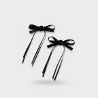 Black Velvet Bow Hair Clips Set