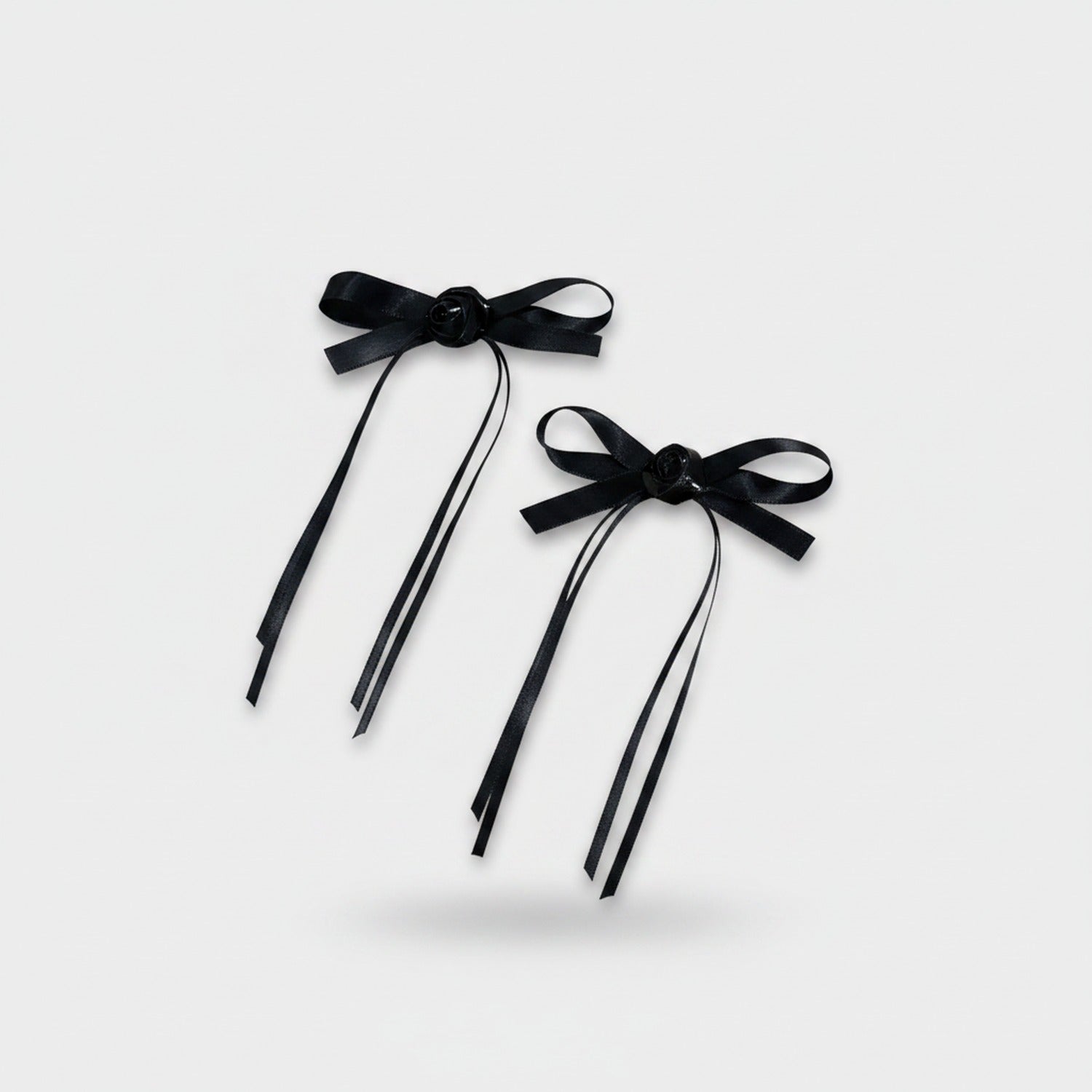Black Velvet Bow Hair Clips Set