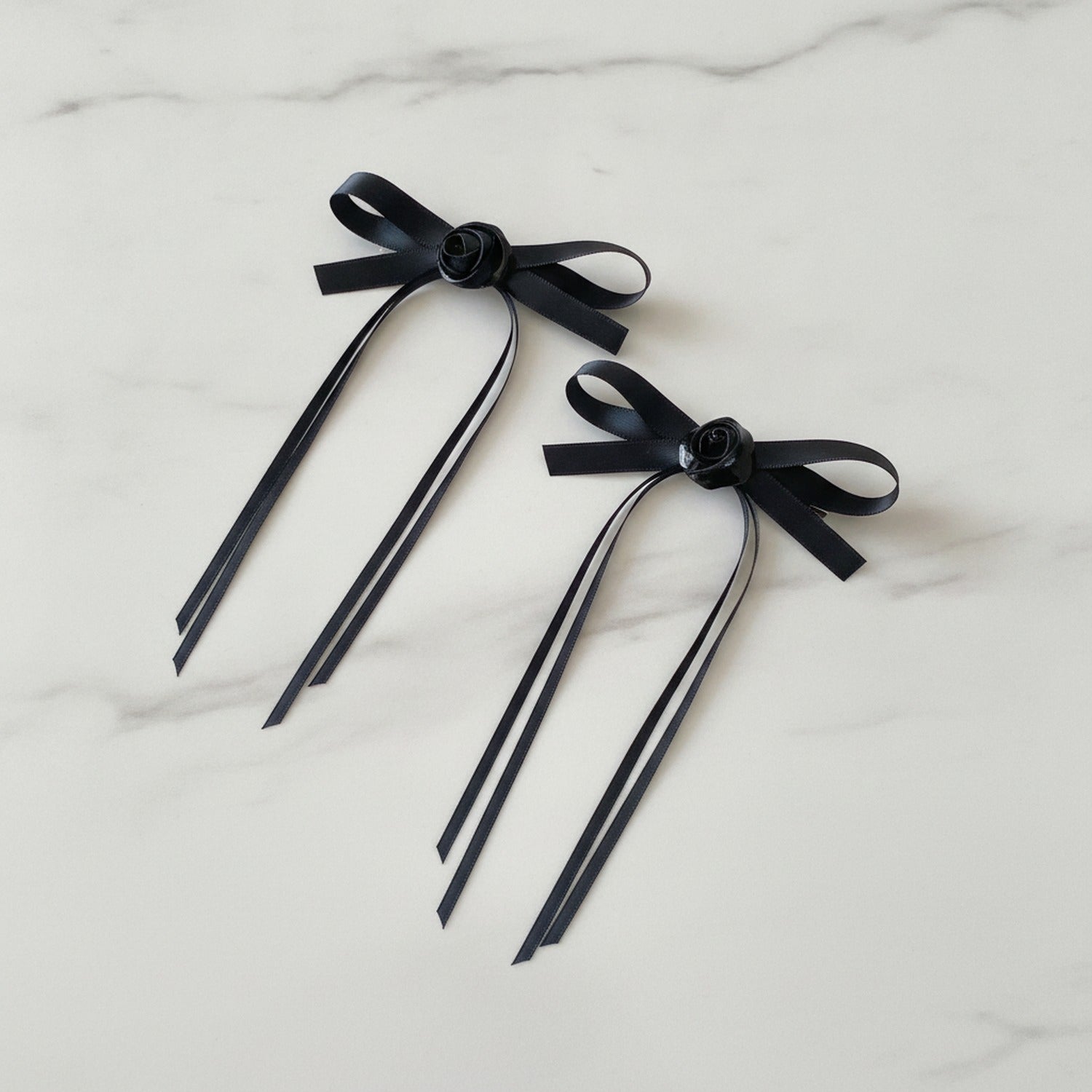 Black Velvet Bow Hair Clips Set