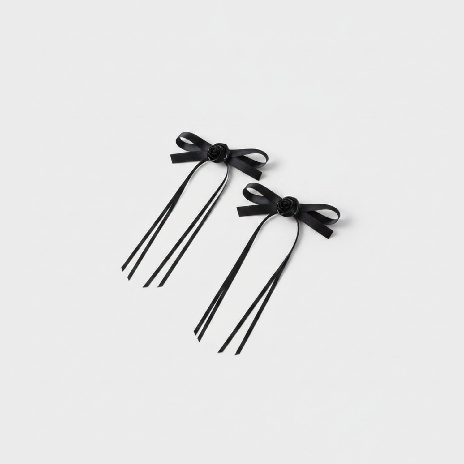 Black Velvet Bow Hair Clips Set
