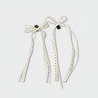 Polka Dot Ribbon Hair Bow Clips Set