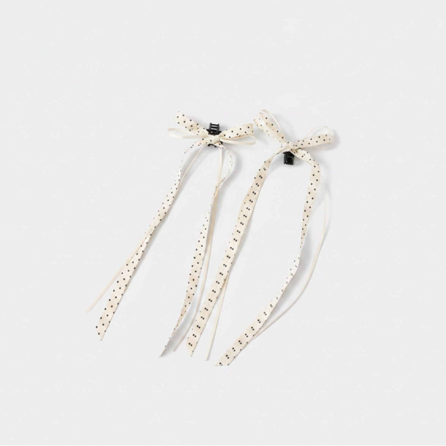 Polka Dot Ribbon Hair Bow Clips Set