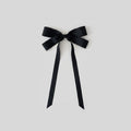 Black Satin Ribbon Bow Hair Clip