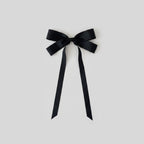 Black Satin Ribbon Bow Hair Clip