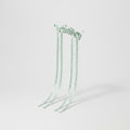 Sage Green Pearl Beaded Ribbon Hair Clips – hair accessories (view 1)