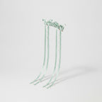 Sage Green Pearl Beaded Ribbon Hair Clips – hair accessories (view 1)