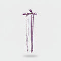 Purple Ribbon Hair Bow Clips With Pearl Beads
