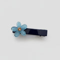 Blue Flower Hair Clip With Gold Center