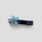Blue Flower Hair Clip With Gold Center