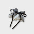Lace Bow Hair Clip With Black Ribbon