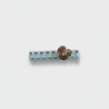 Turquoise Tassel Hair Clip With Brown Flower Charm