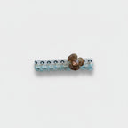 Turquoise Tassel Hair Clip With Brown Flower Charm