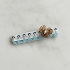 Turquoise Tassel Hair Clip With Brown Flower Charm – hair accessories (view 2)