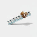 Turquoise Tassel Hair Clip With Brown Flower Charm – hair accessories (view 1)