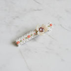 Pearl Flower Hair Clip With Rhinestone Center – hair accessories (view 2)