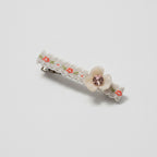 Pearl Flower Hair Clip With Rhinestone Center – hair accessories (view 1)