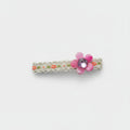 Pink Flower Rhinestone Lace Hair Clip