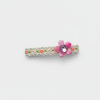 Pink Flower Rhinestone Lace Hair Clip