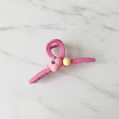 Bear Charm Hair Claw Clip - Pink Bear F-148#