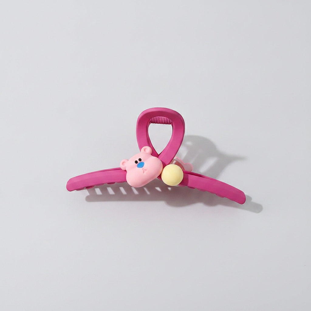 Bear Charm Hair Claw Clip - Pink Bear F-148#