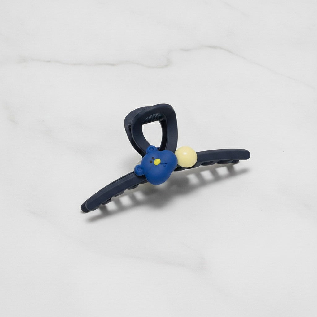 Bear Charm Hair Claw Clip - F-148# Deep Blue Bear – hair accessories (view 3)