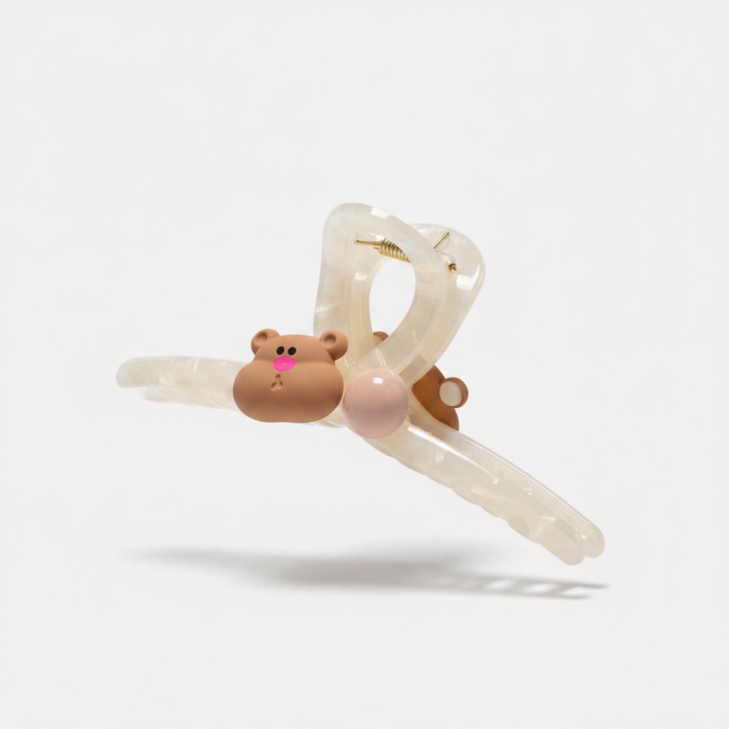 Bear Charm Hair Claw Clip - Brown Bear #F-148