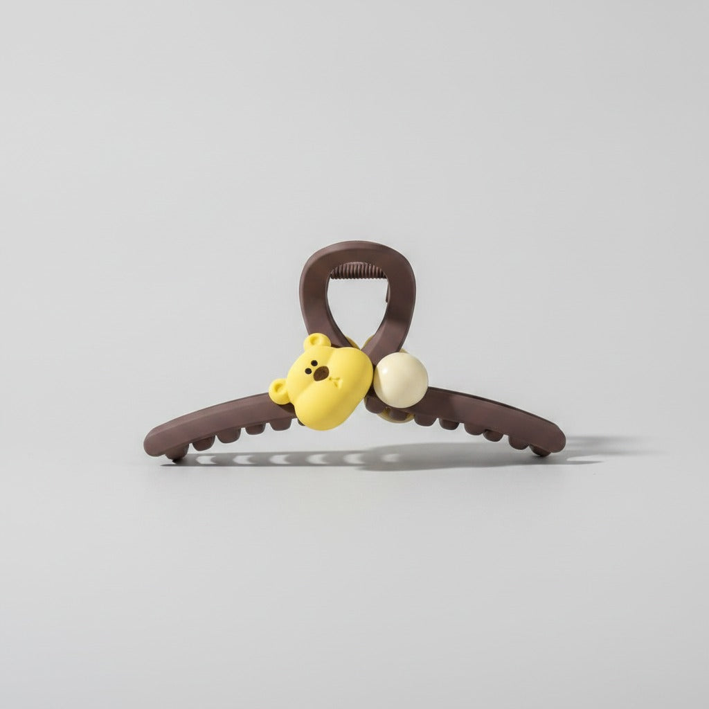 Bear Charm Hair Claw Clip - Yellow Bear #F-148 – hair accessories (view 1)