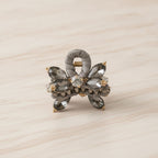 Rhinestone Butterfly Hair Claw Clip - Gray Wrapped Crystal Rhinestone Small Claw Clip
