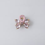 Rhinestone Butterfly Hair Claw Clip - Pink Wrapped Crystal Rhinestone Claw Clip