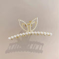 Pearl Beaded Butterfly Hair Claw Clip – hair accessories (view 1)