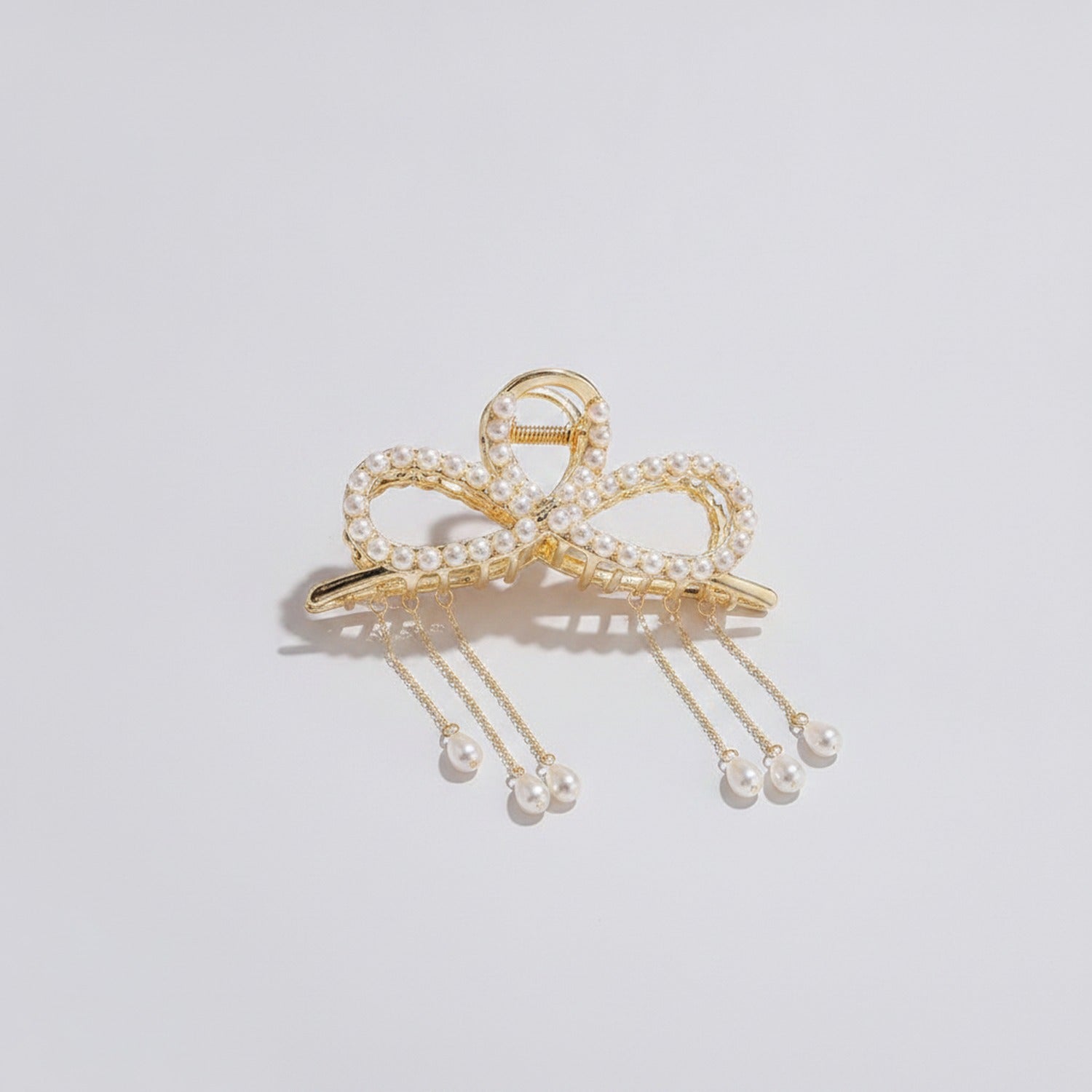 Pearl Beaded Butterfly Hair Claw Clip