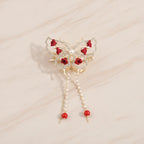 Butterfly Pearl Heart Rhinestone Hair Claw – hair accessories (view 2)