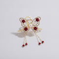 Butterfly Pearl Heart Rhinestone Hair Claw – hair accessories (view 1)