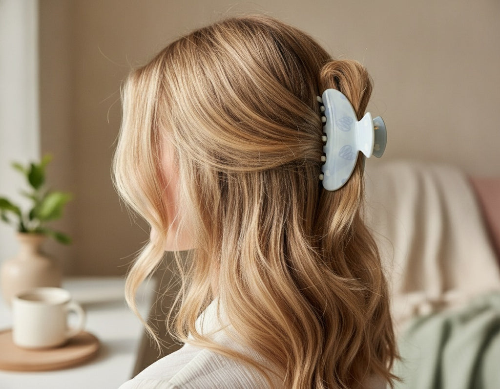 Heart Pearl Hair Claw Clip – hair accessories (view 2)