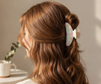 Black and White Heart Pearl Hair Claw – hair accessories (view 2)