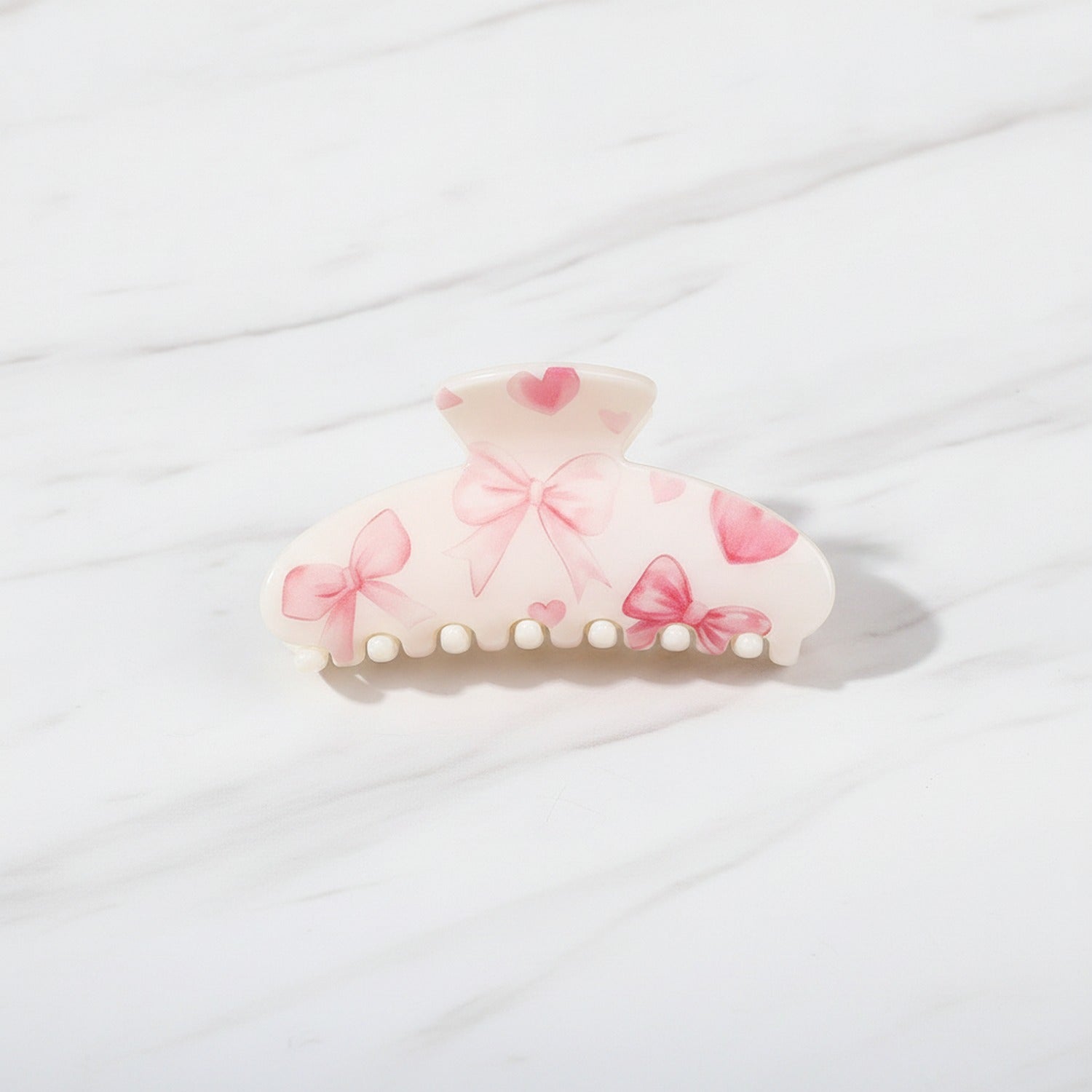 Cow Print Pearl Beaded Hair Claw Clip
