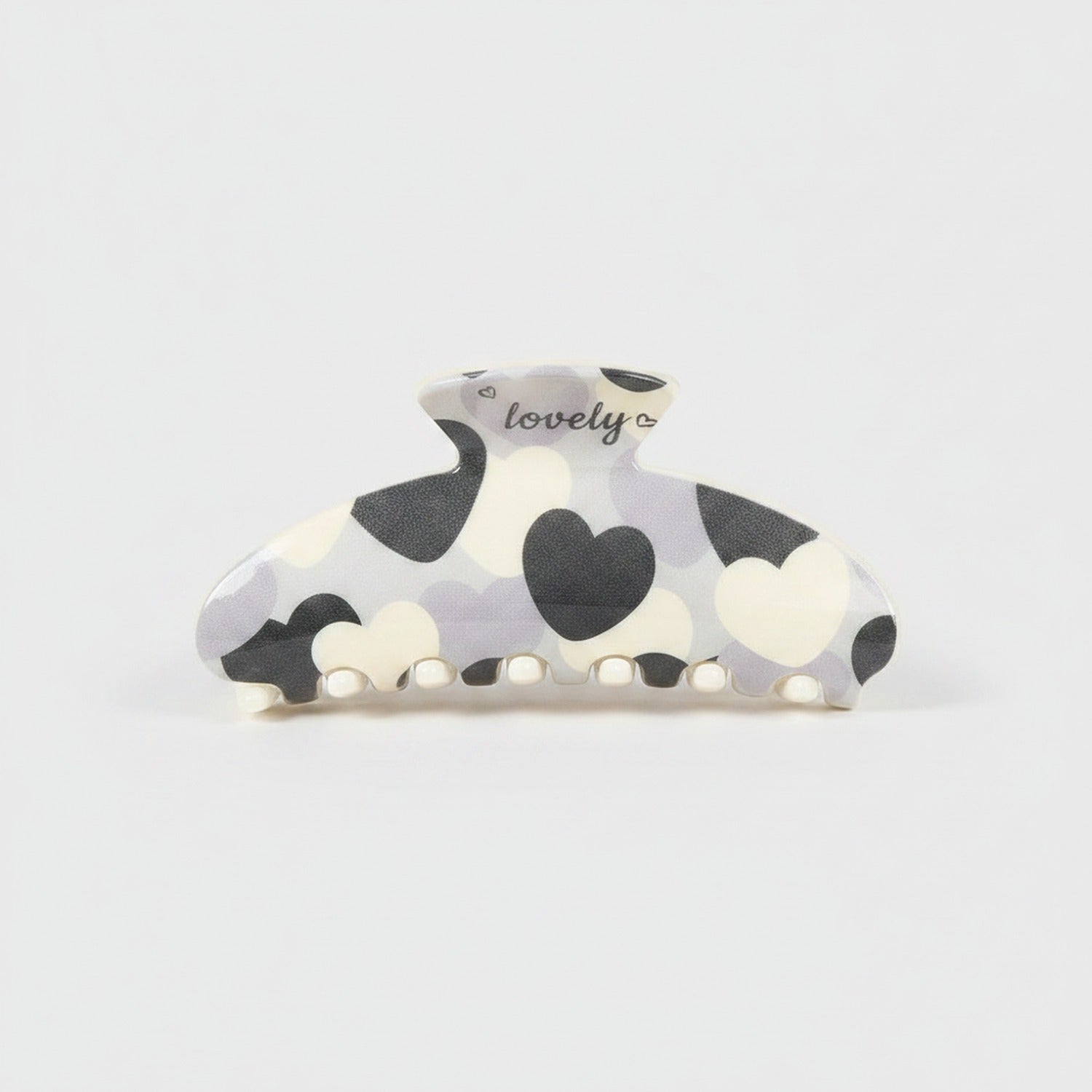 Cow Print Pearl Beaded Hair Claw Clip