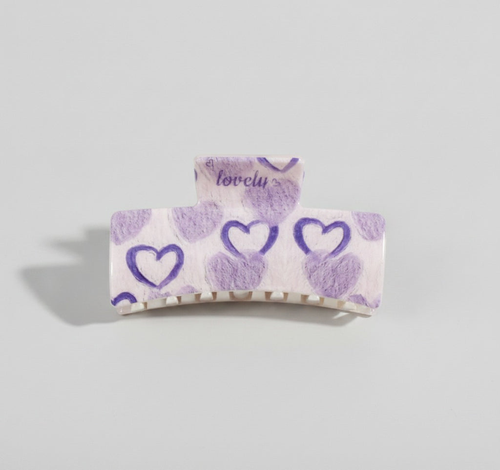 Heart Beaded Cream Pearl Hair Claw Clip – hair accessories (view 1)