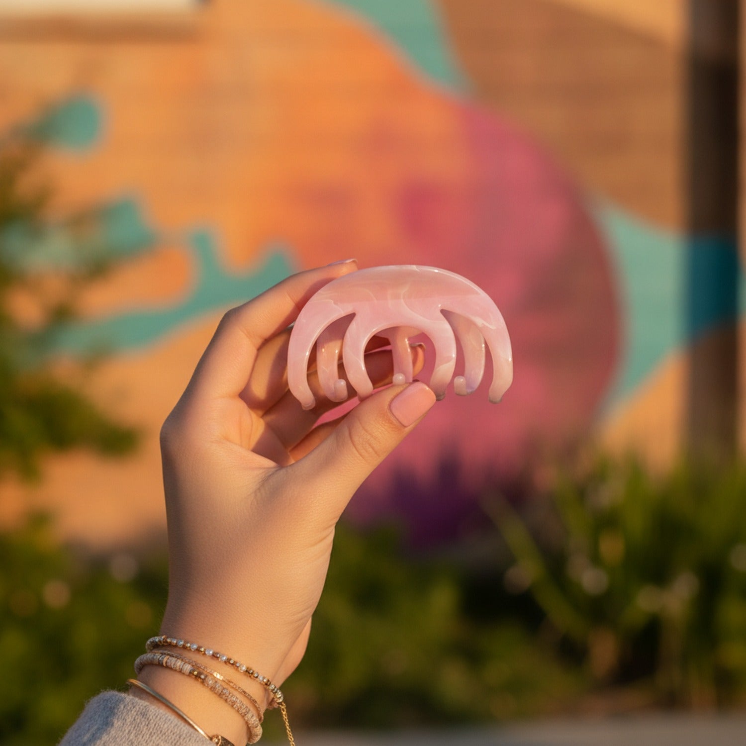 Pink Bubble Claw Hair Clip