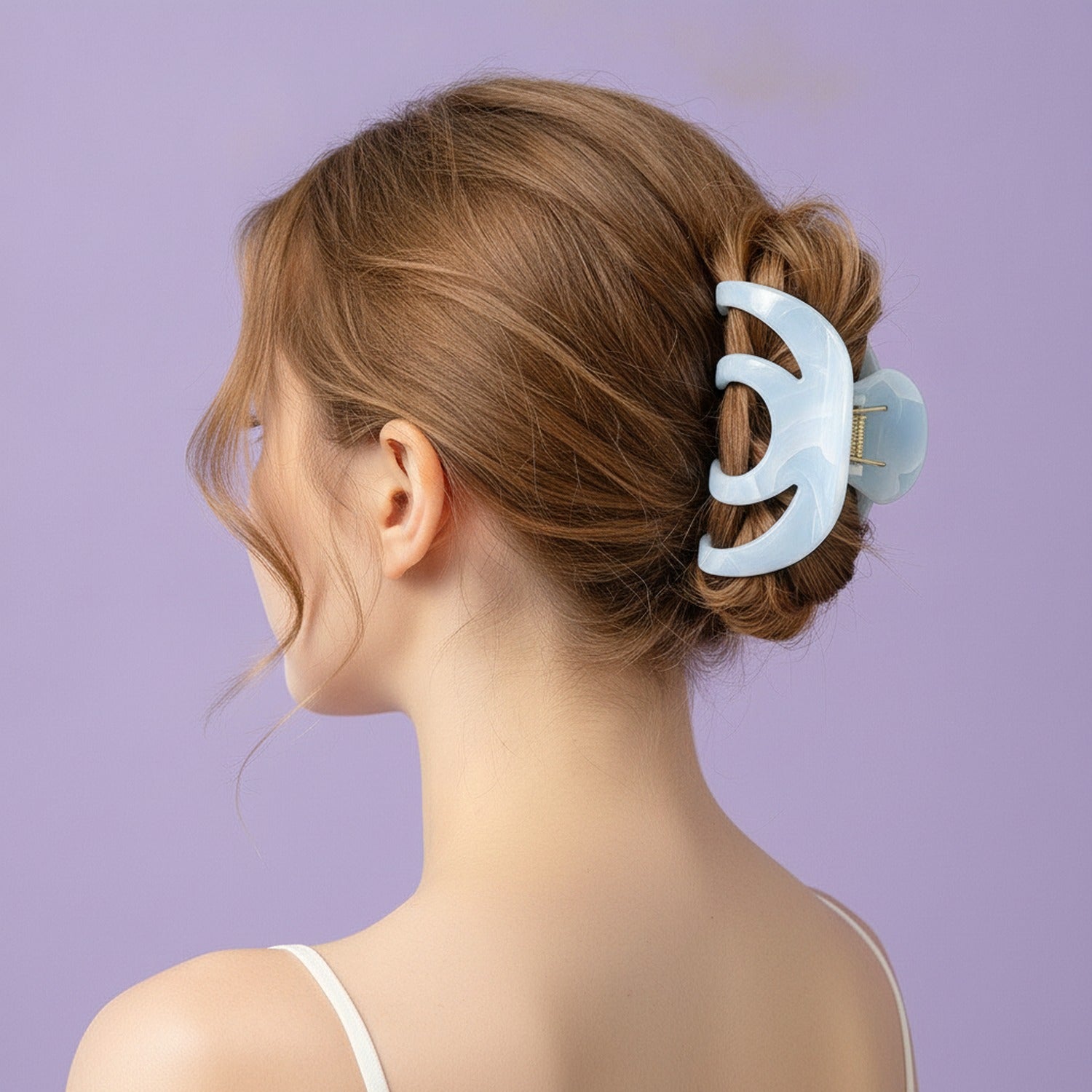 Translucent Blue Pearl Hair Claw Clip