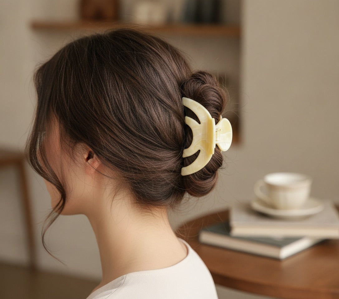 Pale Yellow Bubble Pearl Hair Claw