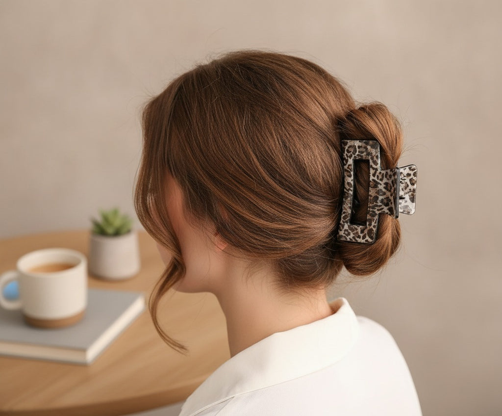 Leopard Print Tortoiseshell Hair Claw Clip – hair accessories (view 2)
