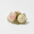 Rose Flower Hair Claw Clip With Ribbon Bow - Champagne Rose Hair Claw 11cm