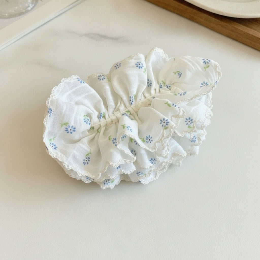 Floral Lace Hair Claw Clip - Blue Floral Banana Clip #3302