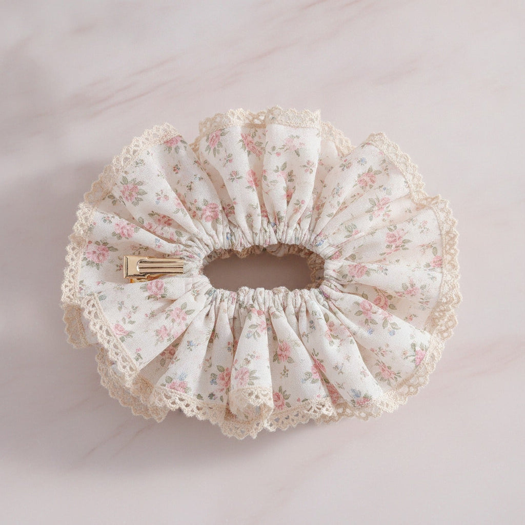 Floral Lace Hair Claw Clip - Pink Floral Banana Clip #3303