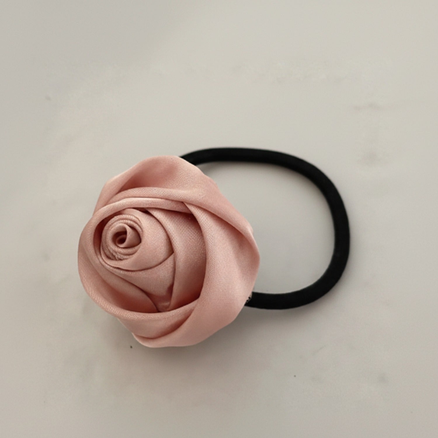 Rose Flower Hair Clip Pink Fabric