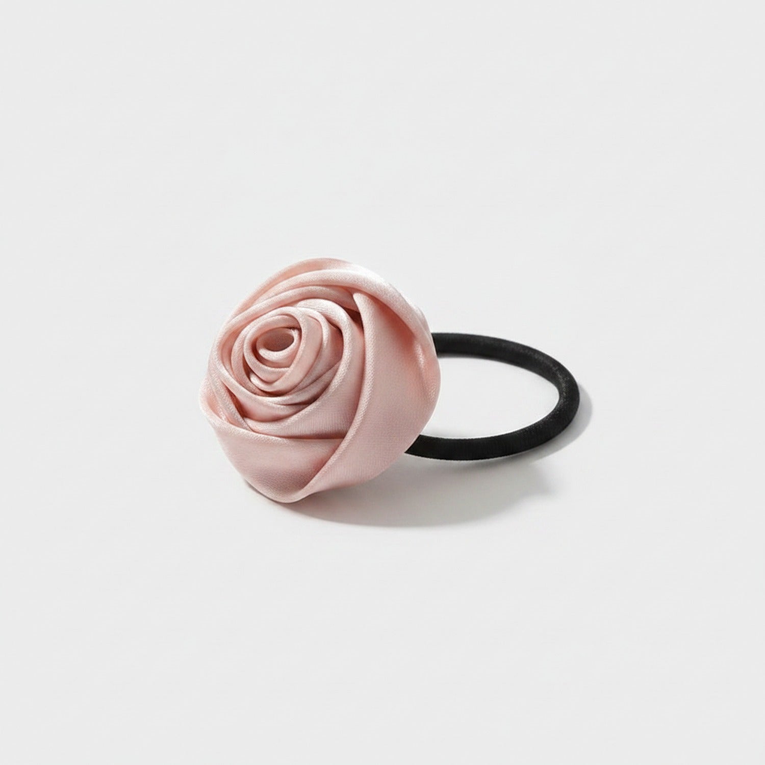 Rose Flower Hair Clip Pink Fabric