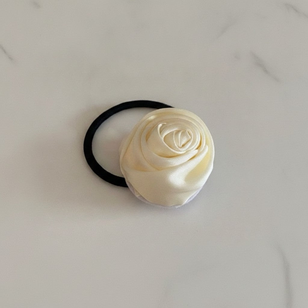 Cream Rose Flower Hair Claw Clip